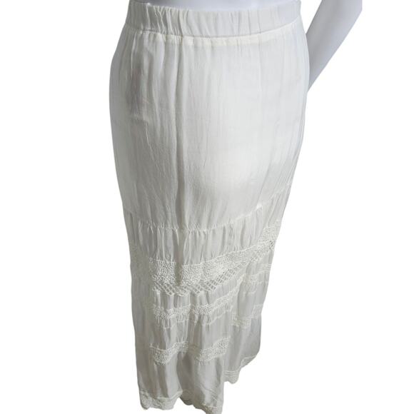 Johnny Was 2X Skirt Tier Maxi Scalloped Bottom Elastic Waist Bohemian Broomstick - Picture 12 of 13